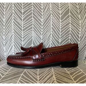 ALLEN EDMONDS “Maxfield” Burgundy Brown Leather Tassel Loafers Shoes USA Men’s S